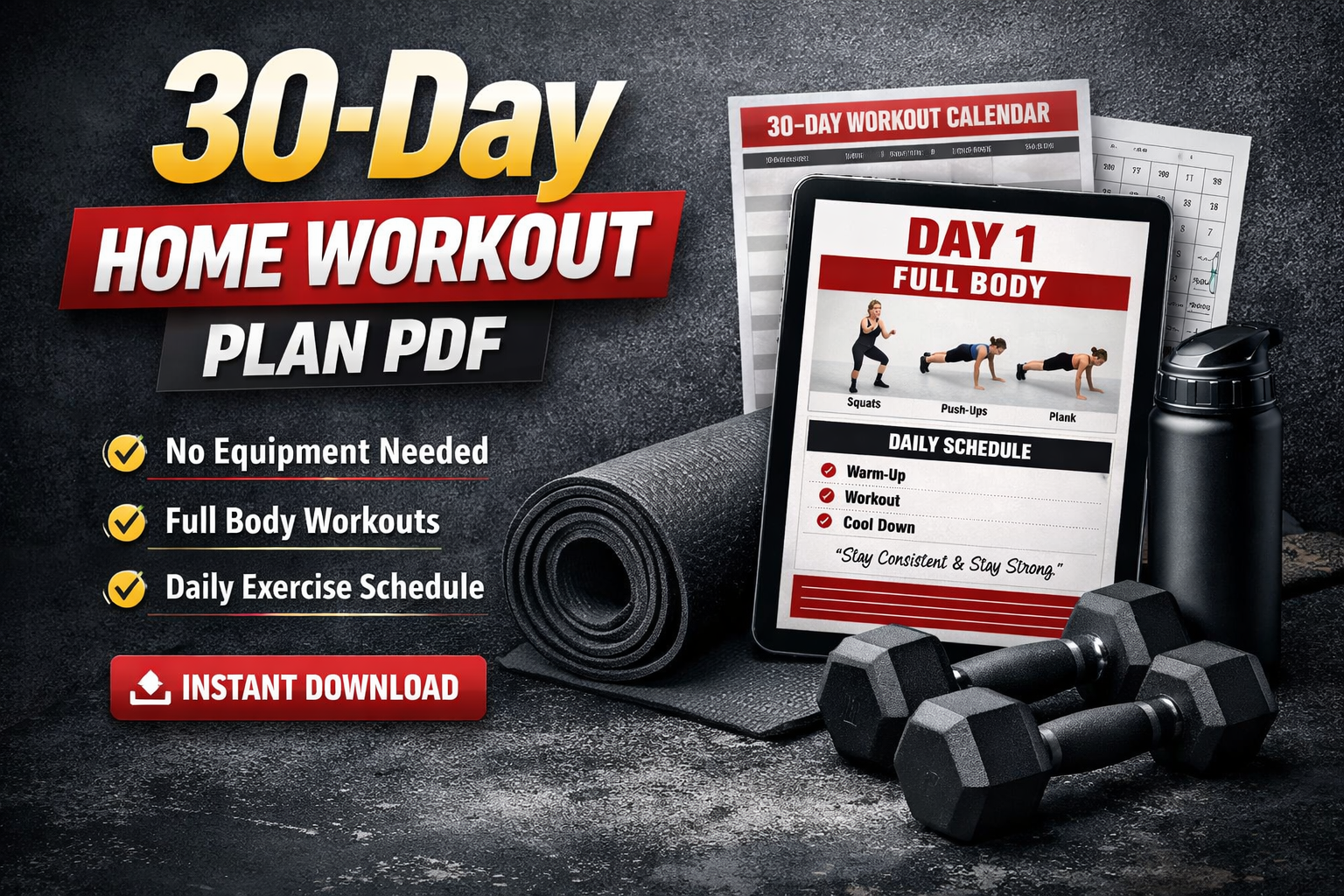 30-Day Home Workout Plan PDF – Full Body Fitness Program